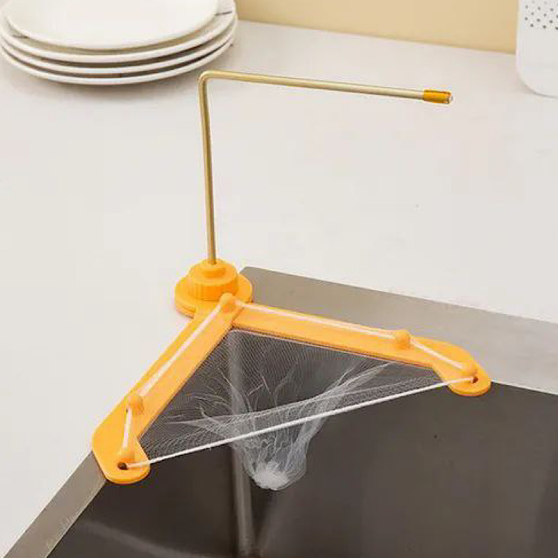 تفاله گیر گوشه سینک استنددار به همراه 10 عدد توری